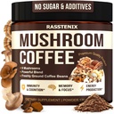 Kava z gobami Organska - 9 Adaptogena z gobami - Levja griva, Chaga, Turčija Tail, Reishi, Shiitake - Takojšnja kava z gobami za zdravje, energijo, mentalno jasnost - 60 postrežbe