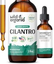 Wild & Organic Cilantro kapljice - Detox čiščenje s tekočim cilantro dodatek - Coriander Leaf Extract Tinkture - Vegan, Sugar & Alkohol brez - 2 fl oz
