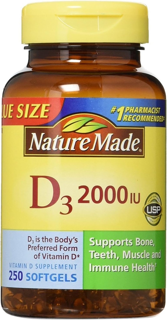 Nm Vit D 2000iu Velikost 250ct Narava narejen vitamin D 2000iu 250ct
