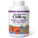 Naravni dejavniki Otroci Žvečljivi Vitamin C 500 mg, Podpira Imunsko zdravje, Kosti, Zobje in Gumi, Borovnice, Malina in Boysenberry, 180 Wafers