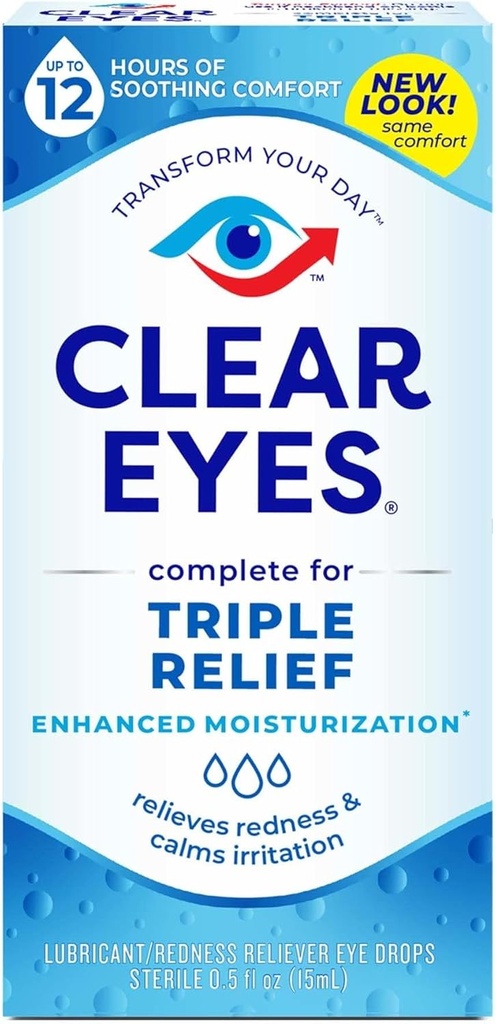 Clear Eyes Triple Action Relief oči kapljice 0.50 Ounce