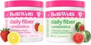 Belli Welli Daily Fiber Supplement Bundele - Jagodna limonada in lubenica - Kolagen, probiotiki in elektroliti za uravnoteženo Wellness - osvežilne arome, 32 Servisi skupaj