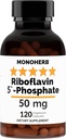 MONOHERB Riboflavin 5'-Fosfat 50 mg - 120 vegetarijanskih kapsul - bioaktivni vitamin B2