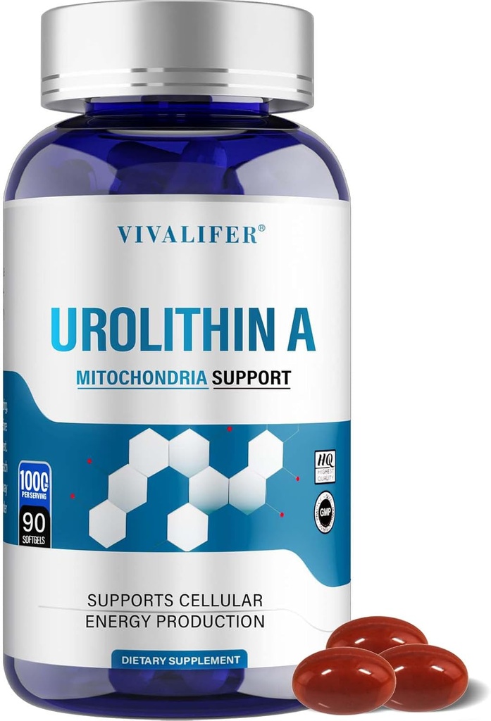 1000 MG Urolithin A dodatek, 90 Softgels Močni antioksidanti za zdravo staranje in izboljšano podporo mitohondrijev, popravilo celic