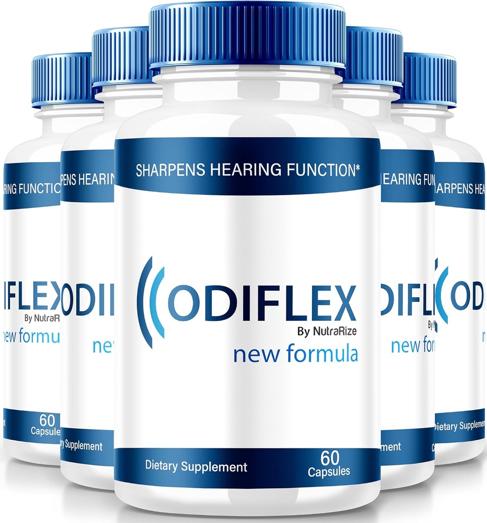 NutraRize (5 paketov) Odiflex kapsule, Premium Ear Health Formula, All-Natural dodatek za zaščito notranjega ušesa, Uradna podpora sluha tablete, Odi Flex Reviews (300 kapsul)