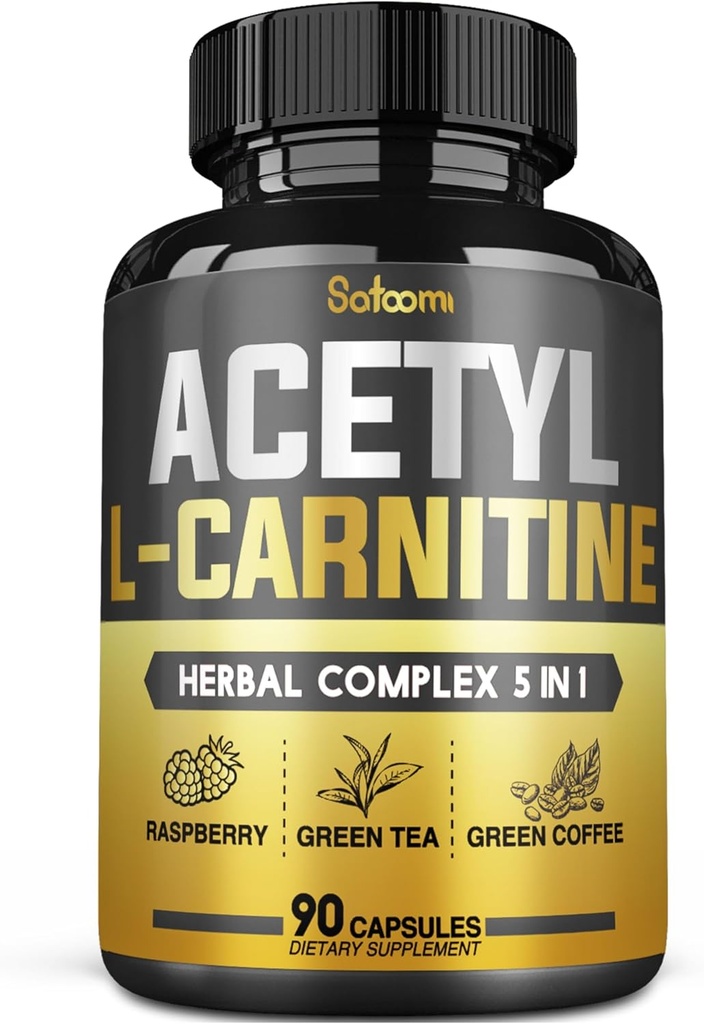 5in1 Acetil L-karnitin kompleks kapsule - 2600mg dnevno - telo, možgani in imuno zdravje podpora - Kombinirana alfa lipoična kislina, zeleni čaj, zelena kava fižol & malina Ketones - 90 Število za 3 Mesec