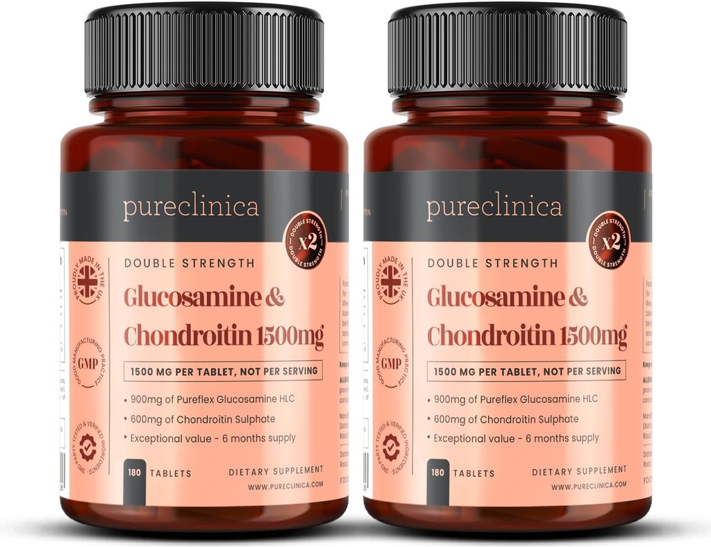čistinska 1500 mg glukozamin HLC in hondroitin x 360 tablete (2 steklenici po 180) - 12 mesecev. Najbolj učinkovito in bioaktivno: hondroitin 90%, glukozamin HCL 83,1%