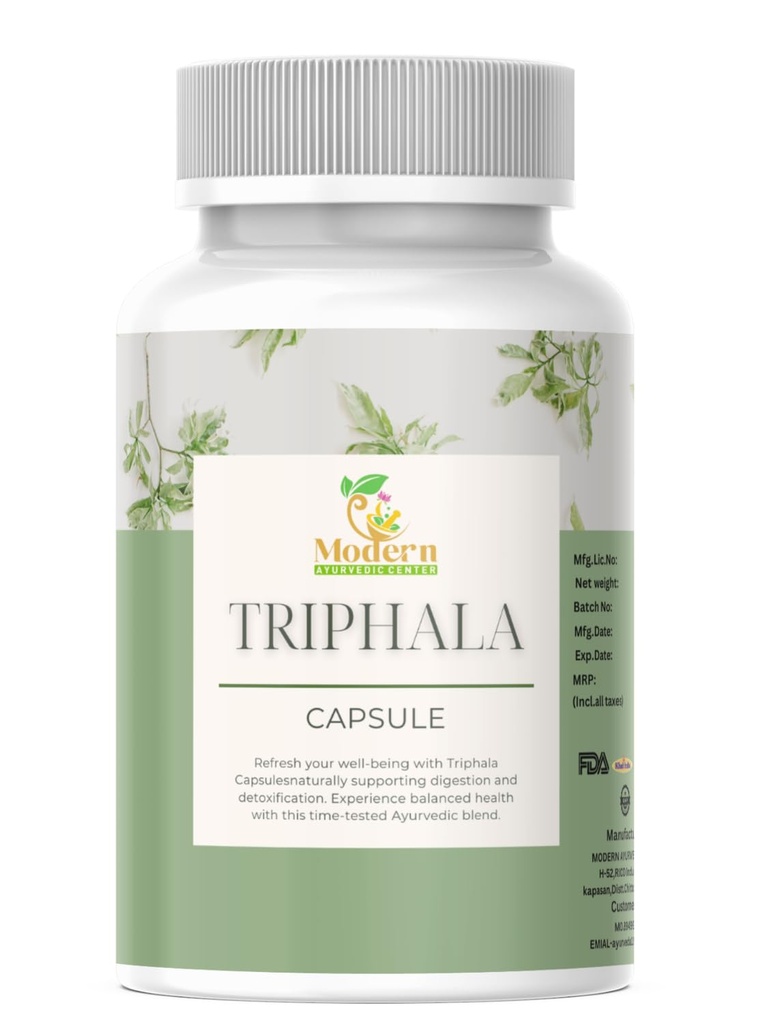 Trifala Kapsule 120 za digestivno podporo, imunoboost in antioksidant koristi 100% zeliščna mešanica Amla, Haritaki & Bibhitaki spodbuja zdravje Gut (120 kapsul)