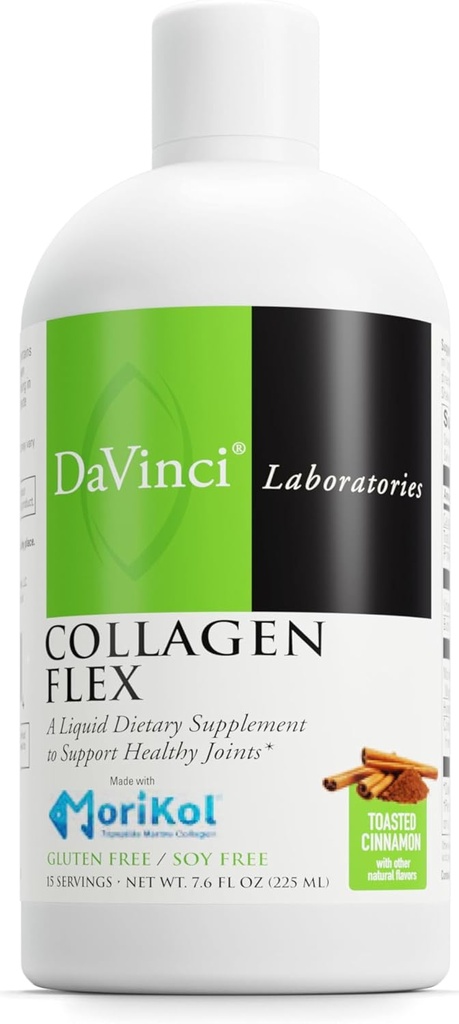 DAVINCI Labs - Kolagen Flex - Tekoči prehranski dodatek za podporo zdravih sklepov - opečen cimet - Gluten prost, soja prost - 7,6 fl oz