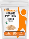 BulkSupplements.com Organic Psyllium Husk Powder - Psylium Husk Powder for Peking, Fiber Supplement - Gluten Free, 1.4g na Serving, 100g (3.5 oz) (Pack of 1)
