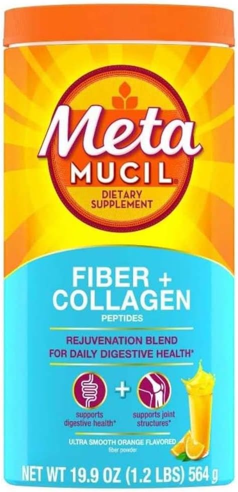 Metamucil Fiber + kolagen peptides prašek - oranžna - 19.9oz