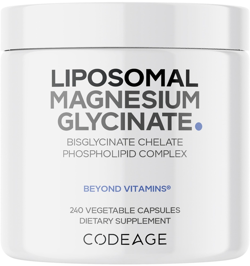 Koda Liposomski Magnezijev Glicinat dodatek, 2-mesečni dovod, Biglicinat Magnezijev kelat, kelirane magnezijeve mineralne tablete, BioPerin črni poper Vitamini Kapsula, Ne- GMO Vegan, 240 ct