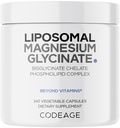 Koda Liposomski Magnezijev Glicinat dodatek, 2-mesečni dovod, Biglicinat Magnezijev kelat, kelirane magnezijeve mineralne tablete, BioPerin črni poper Vitamini Kapsula, Ne- GMO Vegan, 240 ct