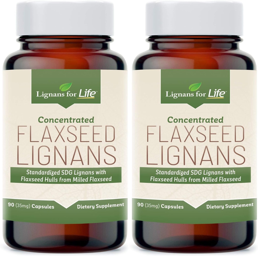 Lignani za življenje Laneno seme Lignani za pse + SDG - Omega 3 Maščobne kisline, visoko fiber antioksidanti pomaga izboljšati svetleče plašč, prebavne motnje in zdravje srca Lignans, 35 mg, 90 Laneno seme kapsule, 2 pakiranje