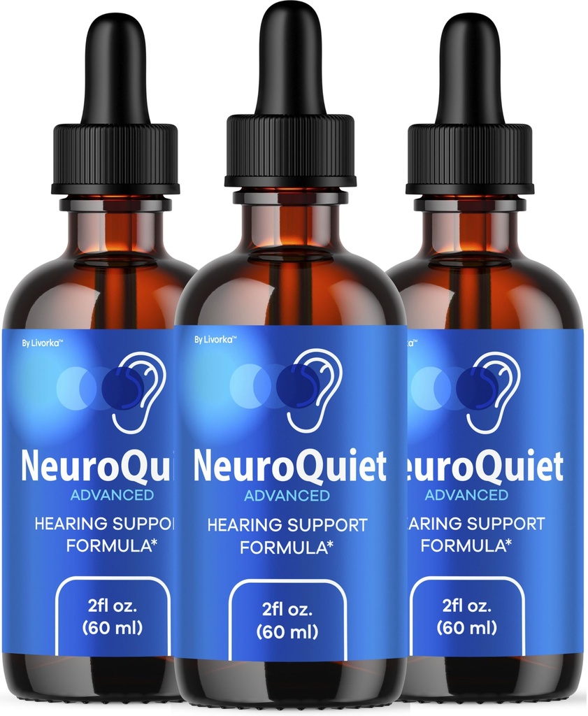 (3 Pack) NeuroQuiet kapljice - Uradna NeuroQuiet Dnevna podpora za sluh vse naravne čiste tekočine Napredna formula za zdravje ušesa, slušne jasnosti in notranje uho bilance pregledi, 3 steklenice za 3 mesece