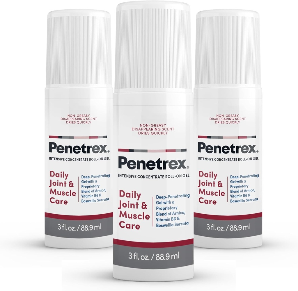 Penetrex Joint & Muscle Therapy - Pomirjujoče Gel za hrbet, vrat, roke, noge - Premium celotno telo Rub z Arnica, Vitamin B6 & MSM - 3oz Roll On Gel (3-Pack)