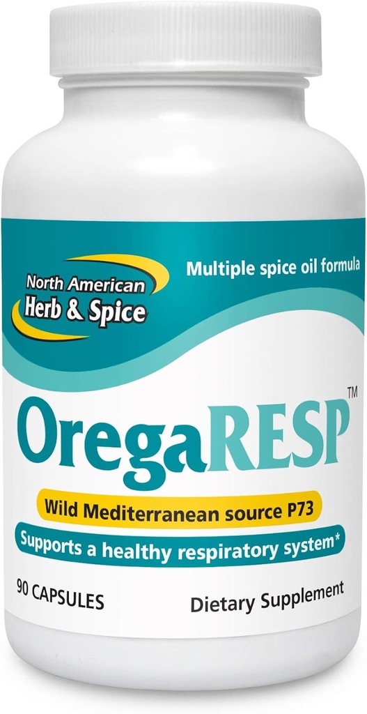 North American Herb & Spice OregaResp - 90 Veggie kapsule - Imuno in zdravje dihal - Cumin, Sage, Oregano olje - varna za otroke in hišne živali, Non-GMO - 90 Total Servings