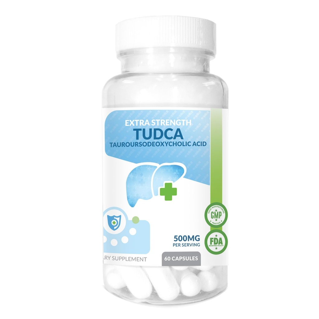 TUDCA (Tauroursodeoksiholična kislina) Jetrna podpora - 500mg na strežbo - Čista podpora jeter in zdravje - 60 Count