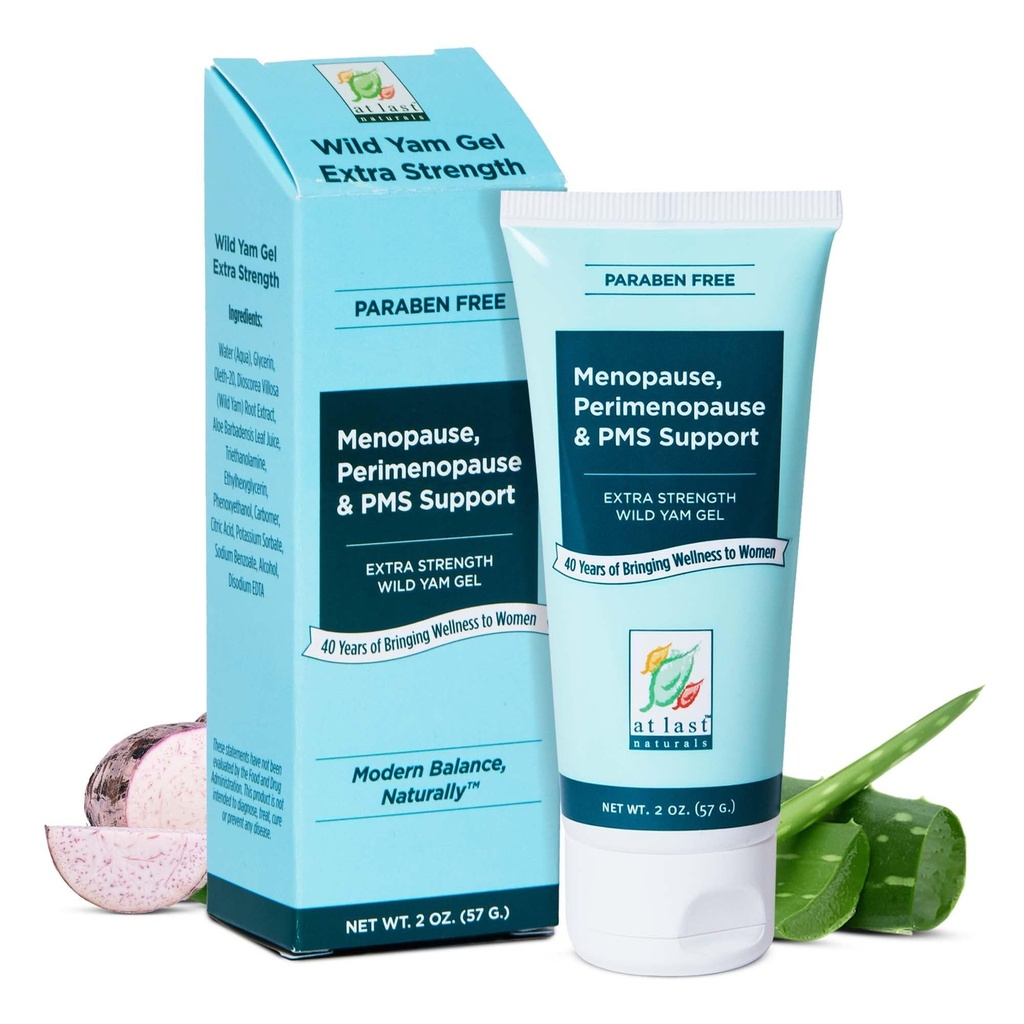 Na koncu Naturals Wild Yam Gel Dodatna moč Menopause Relief, Perimenopavze Podpora in PMS Relief, Lahko pomagajo naravno zmanjšati vroče Flashe (2 oz, 1 pakiranje)