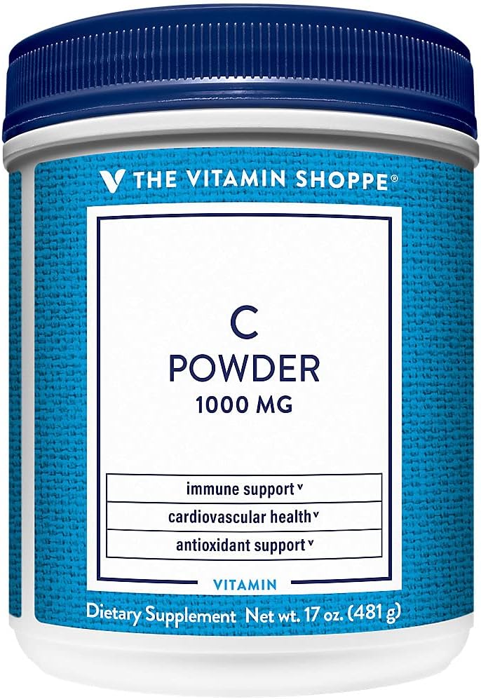 Vitamin Shoppe Vitamin C Powder 1.000MG, Antioksidant, ki podpira imuno in kardiovaskularno zdravje (17 Ounces Powder)