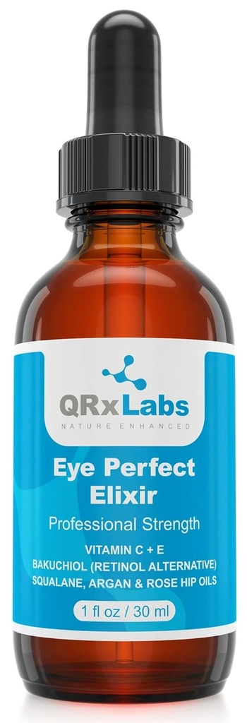 Eye Perfect Elixir - z Bakuchiol (Retinol Alternative), Pure Argan in Rosehip Oils, Squalane, Vitamin C & E - Najboljši anti-Aging zdravljenje Serum za vrečke, Puffiness, Winkles, Crow Feet