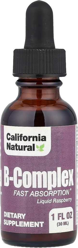 California Natural B Complex Podjezični dodatek, Malina, 1 Ounce
