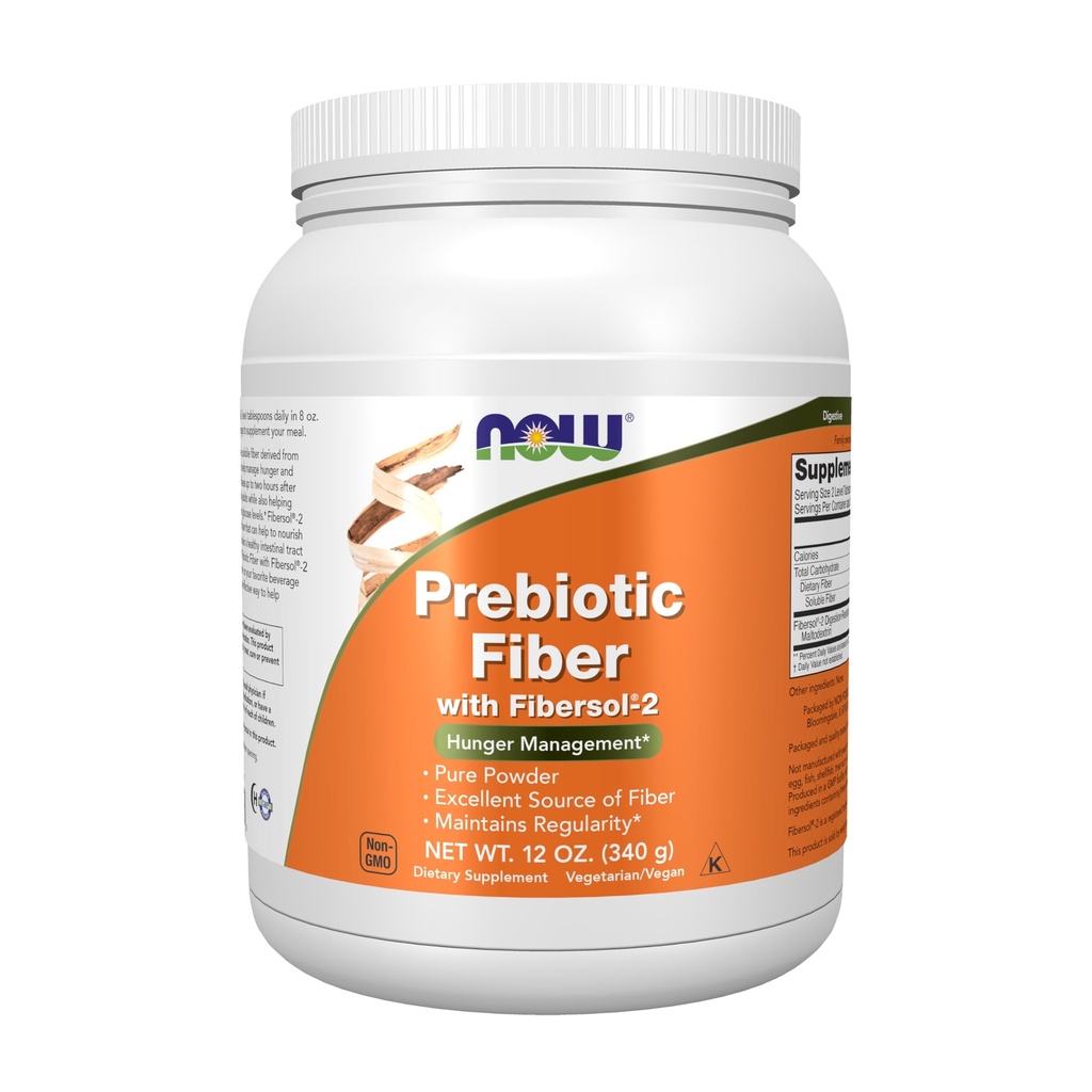 NOW Foods Supplements, Prebiotic Fiber z Fibersol-2, pridobljena iz koruze Non-GMO, Powder, 12-Ounce