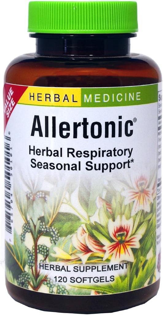 Zelišča Etc. Alertonično - zdravo dihanje podpora - Zeliščna mešanica za pomoč proti sezonsko nelagodje - Lung & dihalno zdravje podpora s Stinging Nettle - 120 Softgels (120 Servings)