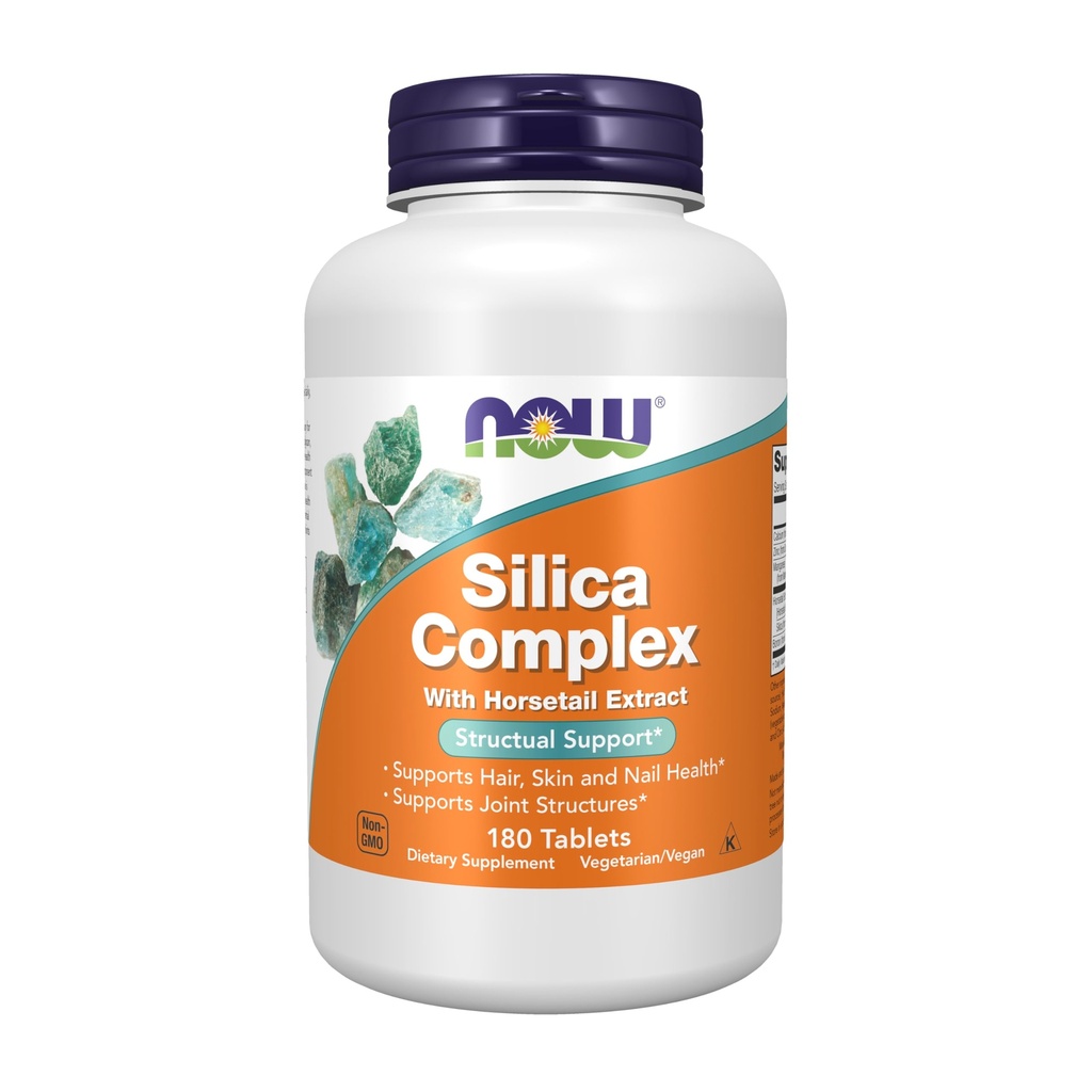 NOW Foods Supplements, Silica Complex z izvlečkom konjskega repa, Podpira zdravje las, kože in nohtov*, Strukturna podpora*, 180 tablet