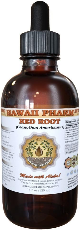Red Root Liquid Extract, Red Root (Ceanothus Americanus) Tinktura, Zeliščni dodatek, Havaji Pharm, Made in USA, 2 fl.oz