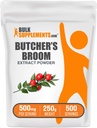 BulkSupplements.com Butcher's Broom Extract Powder - Mesarji Broom, Zeliščni dodatek - Vegan & Gluten Free, 500mg na Serving, 250g (8.8 oz) (Pack of 1)