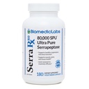 Serra-RX 80.000 SU Serrapeptaze - kislo-odporna proteolitična sistemska encima, ne-GMO, Gluten Free, Vegan, podpira zdravje Sinus & Lung, 180 Veg kapsul