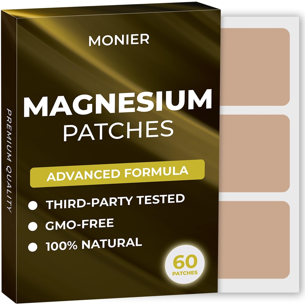 Magnezij obliži (Pack of 60) - 100% naravni obliž za ženske in moške - s kalcij - Podpora mišic in kosti, Umirjanje - Izboljšana formula