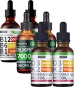 NUSAVA Jagoda z okusom D3 K2, klorofil, in vitamin B12 Tekoče kapljice Budle - Močni tekoči vitamini za srce, energijo, možgane in imunske podpore - Ne-GMO, Gluten-free, 2pk vsak