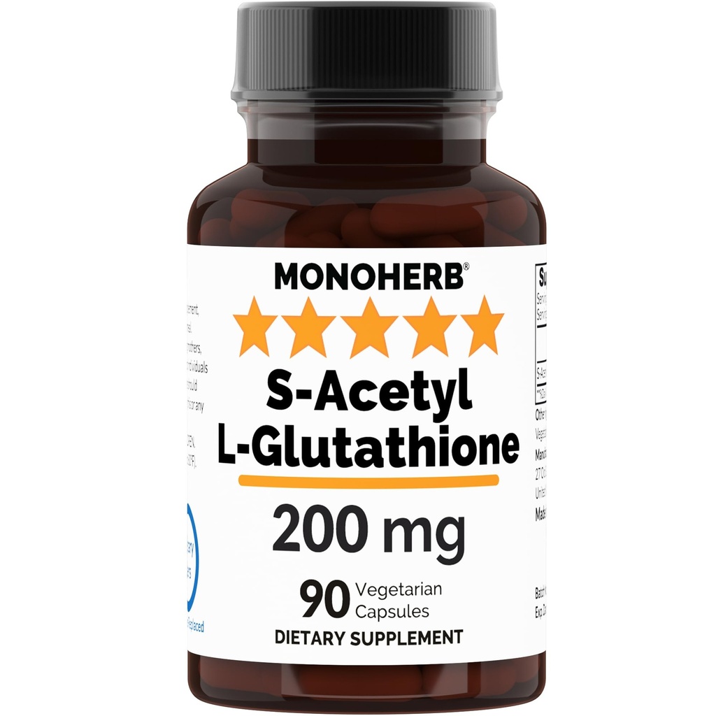 MONOHERB S-acetil L-glutation 200 mg - 90 vegetarijanskih kapsul