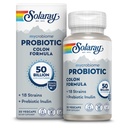 SOLARAY Mycrobiome Probiotic Colon Formula, Vegan, Digestive Function, Colon Health, in Imunski sistem Podpora, 50 milijard CFU, 18 sevi, Prebiotic Inulin, 60-dnevni garancije, 30 Servings, 30 VegCaps