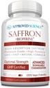 Odobreno Science® Saffron standardizirano na 3% Crocin, 2% Safranal - BioPerin z visoko telesno temperaturo - Vegan, 60 kapsul - pakiranje po 1