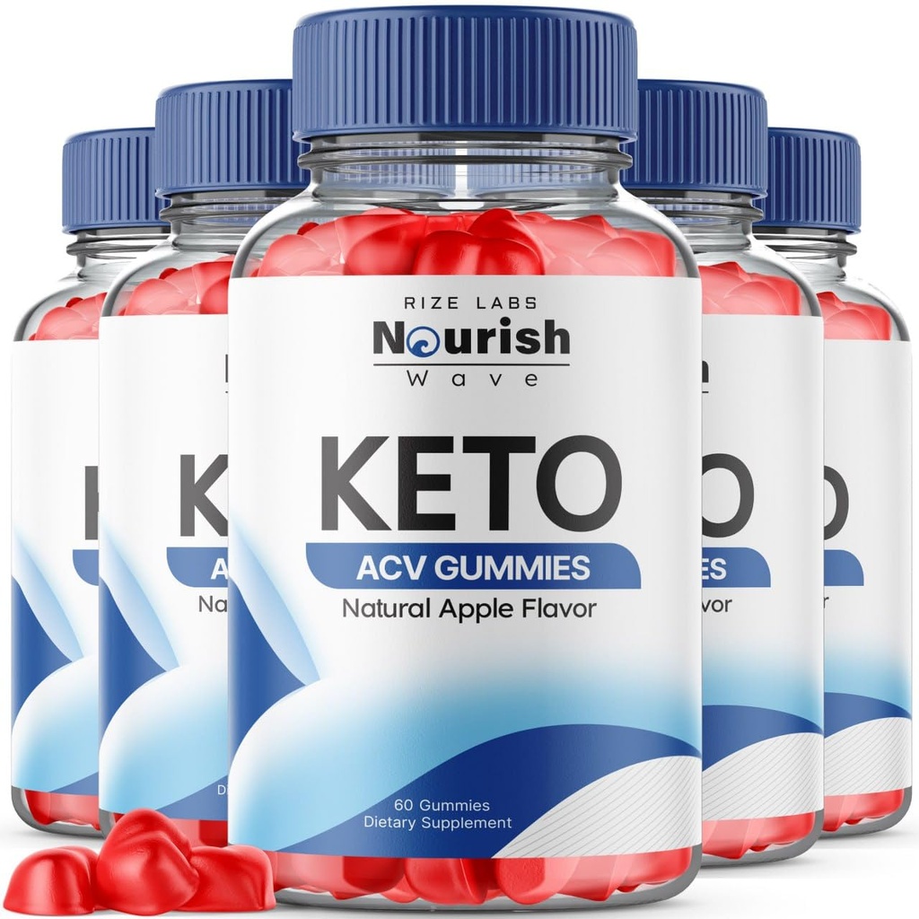 Rize laboratoriji - Nourish Wave Keto ACV Gummies podpira napredno hujšanje, za izboljšano prebavo, Stamina in vzdržljivost (300 Gummies)
