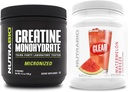 NutraBio Kreatin Monohidrat, brez arome, (150 g) in čisti izolat sirotkinih beljakovin, (Watermelon Breeze) dodatek – mišična energija, največja rast, regeneracija in moč