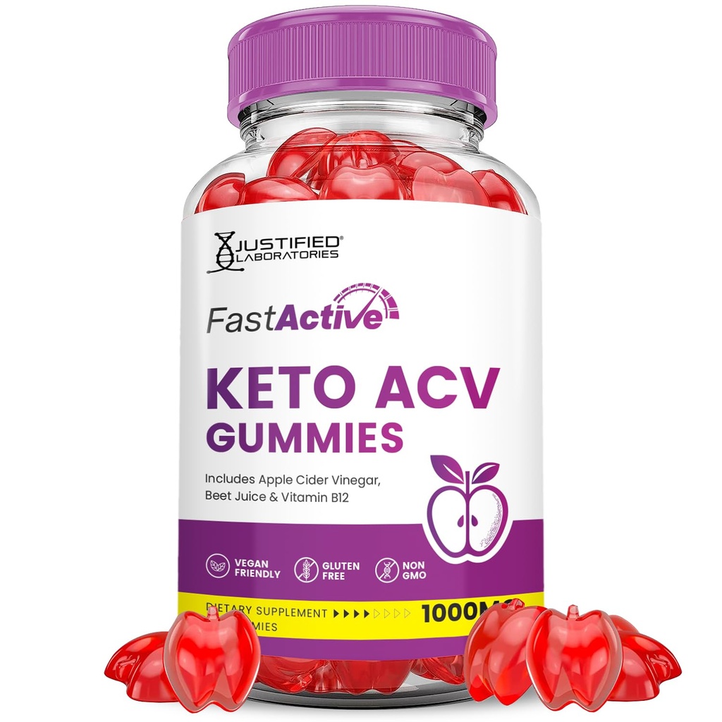 Hitri aktivni Keto ACV Gummies Napredna Formula 1000MG Fastactive Keto Gummies Apple Cider Vinegar Oblikovan z Granatni beet Juice v prahu B12 Vegan Non GMO 60 Gummies
