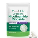 NAD Nikotinamid Riboside Resveratrol 900mg, NAD dodatna podpora celično zdravje, anti-agiranje, energija, fokus - 80 kapsul