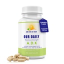 Naše dnevne Vites ADK Vitamin dodatek - Vitamin A, D3 & K (kot MK7) - Podpora kostnega in imunskega sistema - Visoka moč Vitamini z ne gensko spremenjenimi sestavinami - Gluten brez, sojine zelene kapsule
