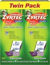 Zyrtec 24 Hr Otroška alergija Sirup s cetirizinom, grozdje brez sladkorja, Twin Pack po 4 fl. oz