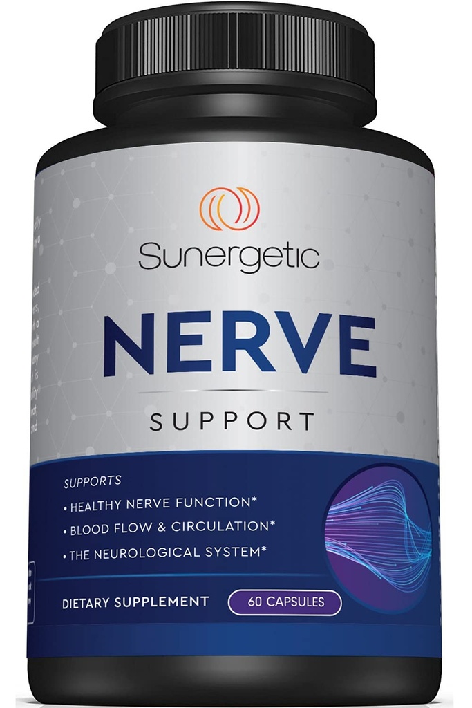 Premium Nerve Support Supplement – z alfa lipoično kislino (ALA) 600 mg, acetil-L-karnitinom (ALC) in benfotiaminom - Nerve Support Formula za zdravo kroženje, noge, roke in prste - 60 kapsul