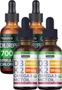 Žganje iz jagode NUSAVA D3 K2 Kapljice in klorofil Tekoče kapljice Skodle - Močni tekoči vitamini za srce, Joint, Energija, & Imunska podpora - Ne-GMO, Gluten-free, 2pk vsak