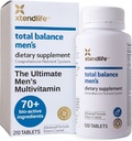 Xtendlife Total Balance Moški multivitamin za imuno, srce, prebavne in celičnega zdravja - Dnevna podpora - 70+ Nutrienti in minerali - 30 dnevna dobava