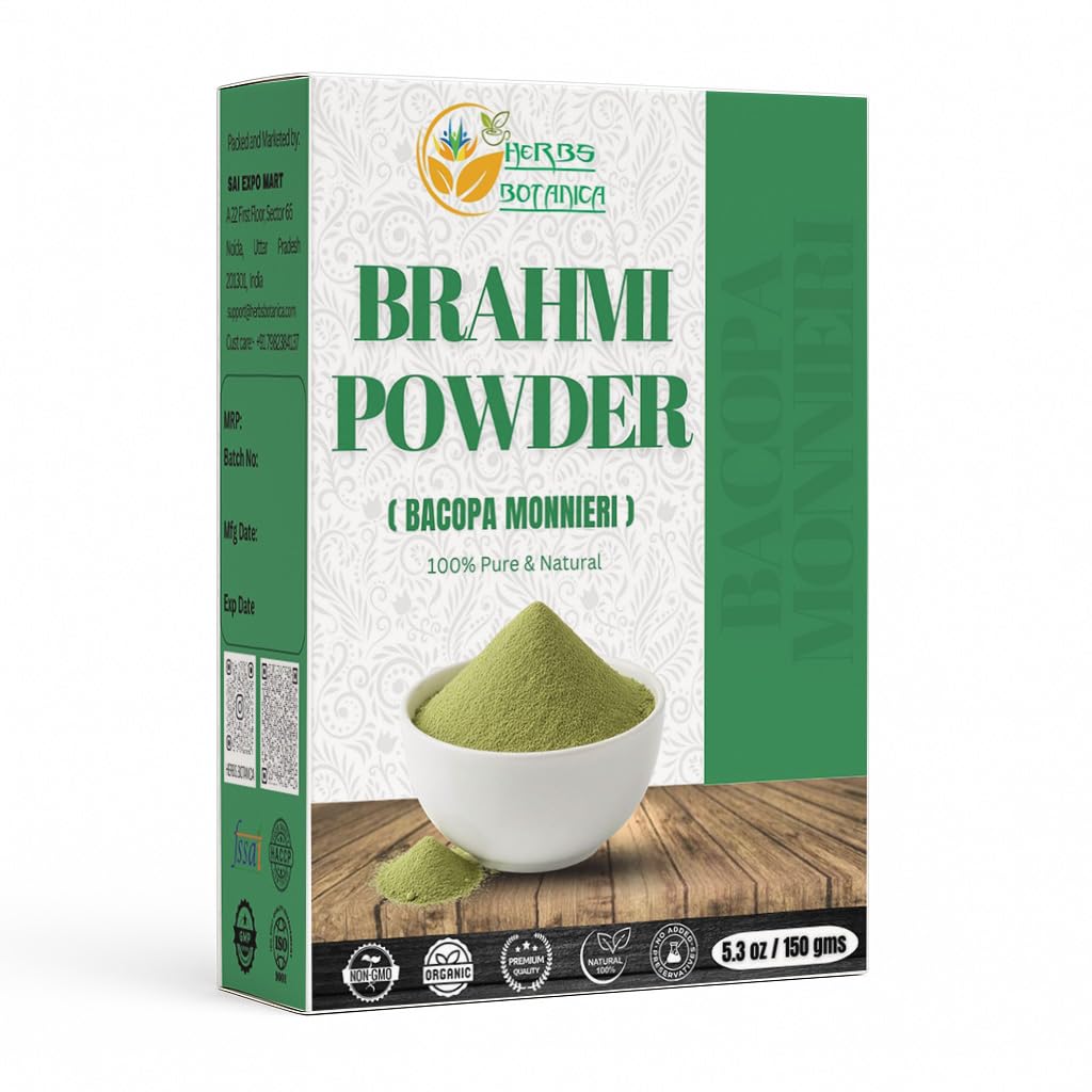 Zelišča Botanica Brahmi Powder Bacopa Powder Centella Asiatica Ayurvedic Herb, naravna nega las, spodbuja rast las 