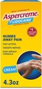 Aspercreme Lidokain Pain Relief Cream Soothes Oteževal živcev, Numbing Topical Analgesic z Max-Mongth 4% Lidokain & Vlažilni Aloe, 4.3 Oz.