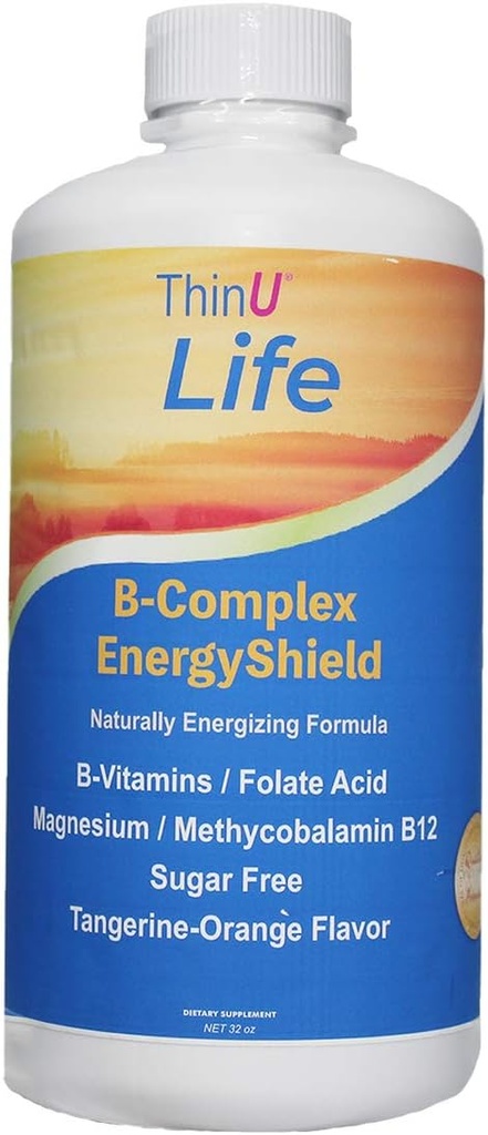 EnergyShield Tekoči B-Vitamin Complex, 32 oz, Vse B Vitamini, ki jih potrebujete, Protistres, Imuniteta, Podpora imunskega sistema, Energy, Folat, Niacin, Podpora krvi
