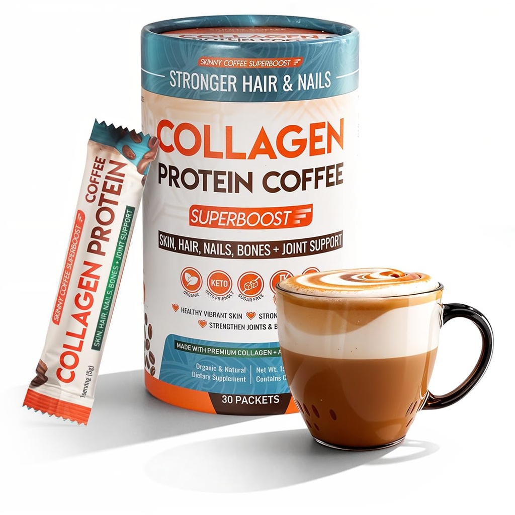 Kolagen Protein Coffee Peptides Powder – za boljši fokus, energijo, prebavo, napenjanje in imuniteto za ženske in moške 